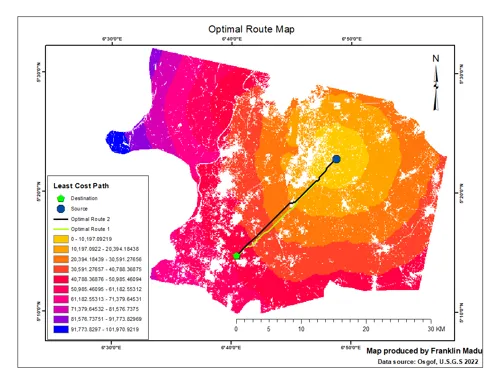 Least-Cost Path Routing for the 20" ANOH Pipeline
